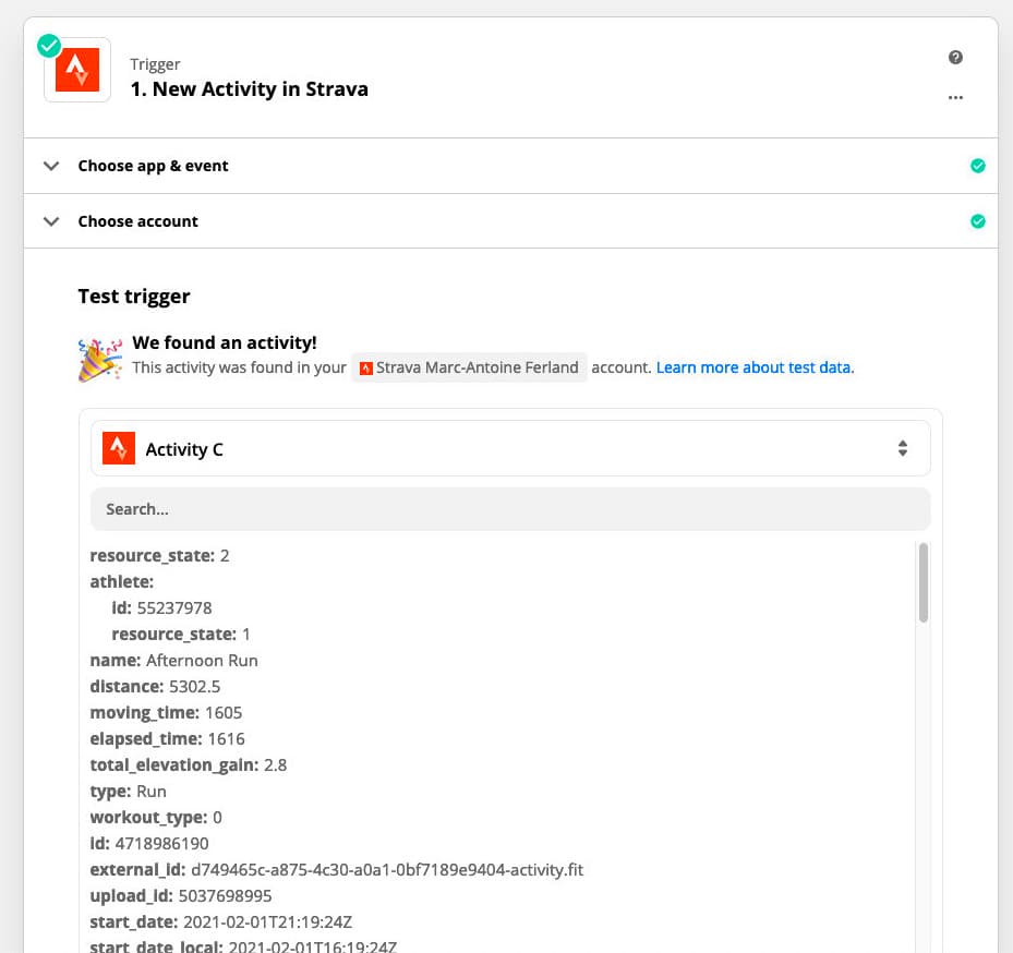 test trigger payload